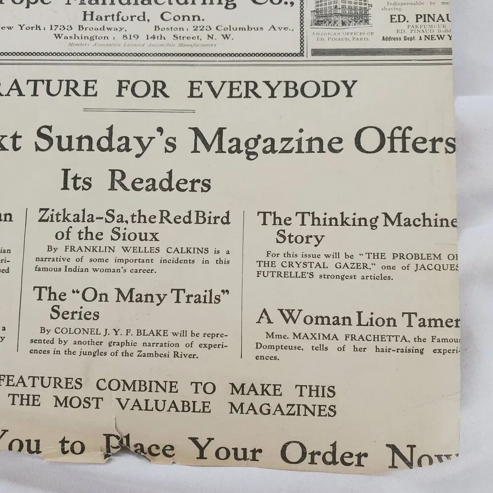 Vincent Svoboda 1906 Magazine Cut Out Mother With Swaddled Baby Ads On Reverse - Picture 12 of 13